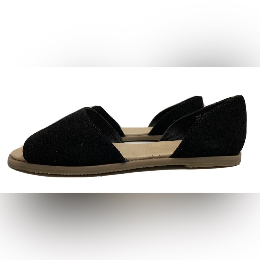 J Jill Womens Size 6.5 D’Orsay Open Toe Flat Black Suede Leather Slip On Classic - Picture 2 of 8